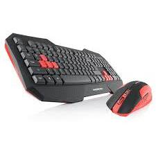 Tastatura Modecom si mouse MK-MC-WGC1-150, Wireless Set MC-WGC1,  104 taste, negru-rosu