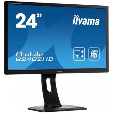 Monitor LED Iiyama ProLite B2482HD, 23.6 inch Full HD, 16:9, 5 ms, negru