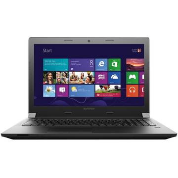 Notebook Lenovo B50-80,15.6 inch, procesor Intel Core i3-5005U, 2.0 Ghz, 4 GB RAM, 500 GB SSHD, Windows 10 Pro, video integrat