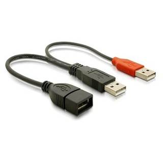 Delock USB data + napájací kábel, čierny