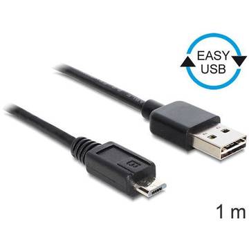 Delock Cable EASY-USB 2.0-A male > USB 2.0 micro-B male 1 m, black