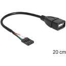 Delock Cable USB 2.0 type-A female to pin header