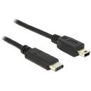 Delock Cable USB Type-C™ 2.0 male > USB 2.0 type Mini-B male 1m black