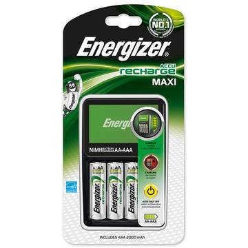 ENERGIZER Incarcator Maxi + 4 baterii  Extreme AA reincarcabile incluse, 7638900325645