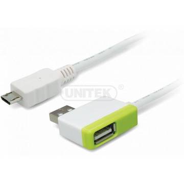 Unitek Adaptor USB - microUSB + hub USB, Y-2013