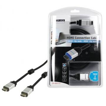 Cablu HDMI tata <-> HDMI tata Aluminiu + LED 1.5M Konig