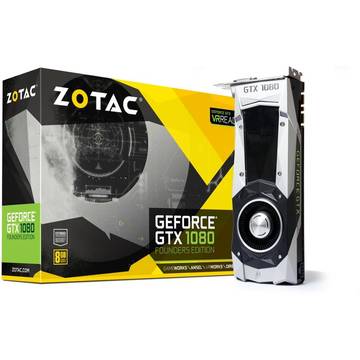 Placa video Zotac GeForce GTX 1080 Founders Edition, 8GB GDDR5X (256 Bit), HDMI, DVI, 3xDP