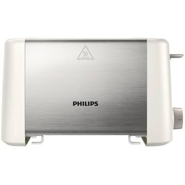 Prajitor de paine Philips HD4825/00, 800 W, 2 felii, alb metalic