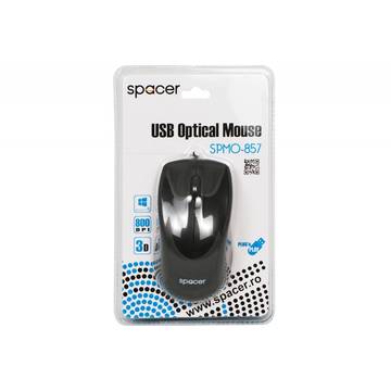 Mouse OPTIC SPACER, 800DPI, black, USB SPMO-857