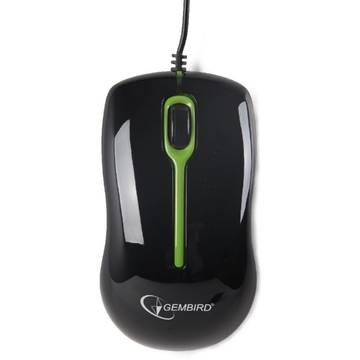 Mouse Gembird USB OPTIC black & green MUS-U-004-G