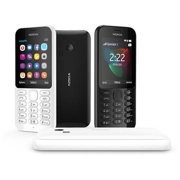 Telefon mobil Nokia 222, alb