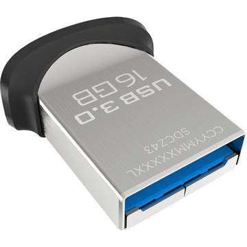 Memorie USB Stick SanDisk Ultra Fit SDCZ43-016G-GAM46, 16GB, USB3.0, 128-bit AES, rata de trasfer 130MBs