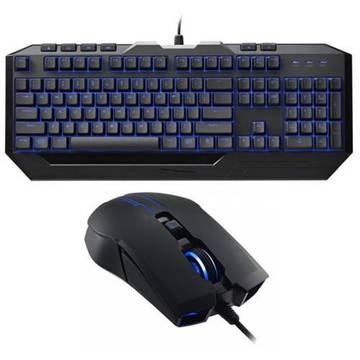 Tastatura GAMING KIT COOLER MASTER "DEVASTATOR II" blue LED, switch-uri mem-chanical, mouse 2000DPI "SGB-3030-KKMF1-US"