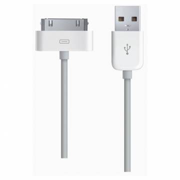 Cablu incarcare/transfer date USB-Apple Dock Connector BBS-USB220E-i, 95 cm, alb