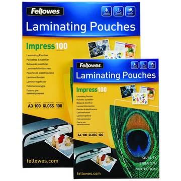 Folie Laminator Fellowes, A4, 125 microni, gri metalic
