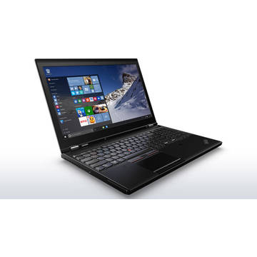 Notebook Lenovo ThinkPad P50, 15.6 inch, procesor Intel Core i7-6820HQ, 2.7 Ghz, 16 GB RAM, 512 GB SSD, Windows 7 Pro, video dedicat