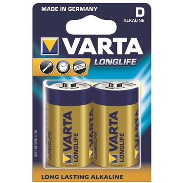 Baterie VARTA alkaline BAVA 4120 LONG,  R20, (typ D), 2 bucati longlife