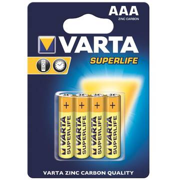 Baterie VARTA BAVA 2003, zinc carbon R3 (AAA), 4 bucati superlife