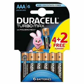 Baterie 5000394097872 DURACELL,  Turbo AAA/LR03, K4+2