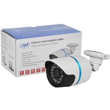 Camera de supraveghere PNI , IP12MP, 720p ONVIF cu IP de exterior si interior, alb