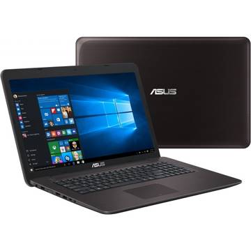 Notebook Asus 17.3'' F756UX, FHD, Procesor Intel® Core™ i7-6500U (4M Cache, up to 3.10 GHz), 8GB, 2TB + 16GB SSD, GeForce GTX 950M 4GB, FreeDos, Dark Brown