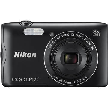 Aparat foto digital Nikon Coolpix A300, 2.7 inch, 20.1 MP, zoom 8x, negru