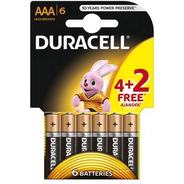 Baterie Duracell Basic AAA LR03 4+2 gratis