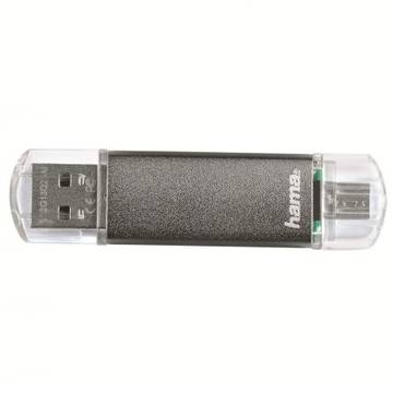 Memorie USB Hama Laeta Twin Memorie USB 123923, 8GB, OTG, USB 2.0, Grey