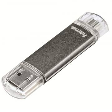 Memorie USB Hama Laeta Twin Memorie USB 123925, 32GB, OTG, USB 2.0, Grey