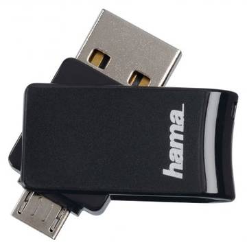 Memorie USB Hama Turn Memorie USB 123961, 16GB, USB 2.0, Negru