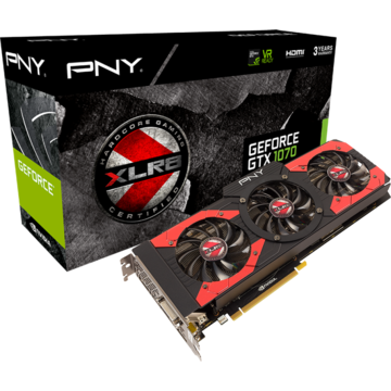 Placa video PNY GeForce GTX 1070 XLR8 OC GAMING, 8 GB GDDR5, 256-bit