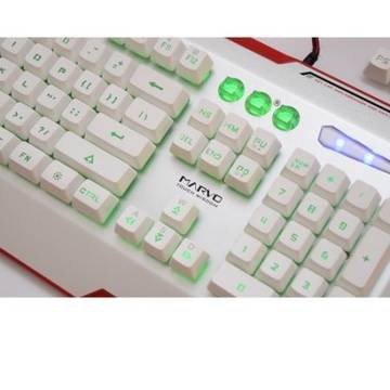 Tastatura Marvo KG805 white USB, Iluminata