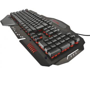 Tastatura Trust Gaming GXT 850, iluminata, Negru