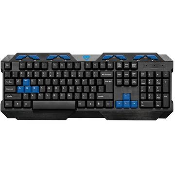 Tastatura MEDIATECH Gaming Cobra Pro, 104 Taste, 8 Taste Multimedia, Taste WASD Customizate (Albastru), USB, Negru
