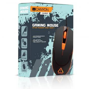 Mouse Canyon Gaming , LED backlight, Black CND-SGM1