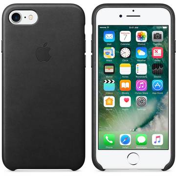 Husa Apple iPhone 7 Leather Case - Black