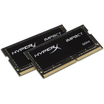Memorie laptop Kingston HyperX Impact, DDR4, 16 GB, 2666 MHz, CL15, 1.2V, kit