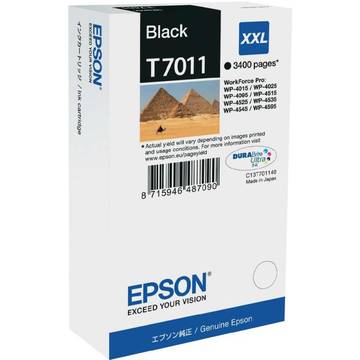 Toner inkjet Epson T7011 XXL Negru, 3400pag