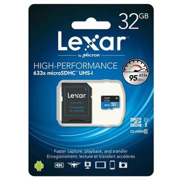 Card memorie Card memorie Micro-SD LSDMI32GBBEU633A, 32GB, Lexar  633x
