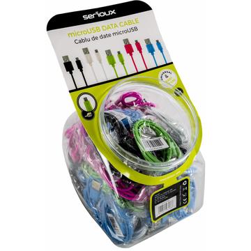 Serioux Cablu Micro-USB 1M BULK, diverse culori