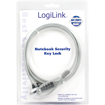LogiLink Cablu anti-furt cu cifru pentru laptop