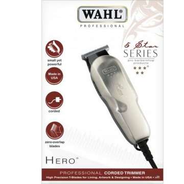 Aparat de tuns Wahl profesional pentru contur cu cablu Hero, lame 32 mm, 0.4 mm, Gri WA08991-216
