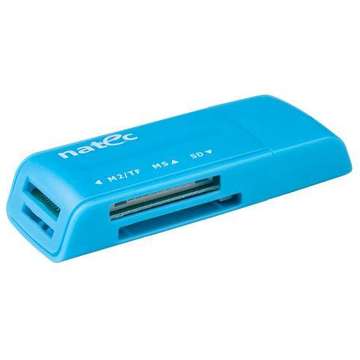 Card reader Natec Card Reader MINI ANT 3 SDHC, MMC, M2, Micro SD, USB 2.0 Blue