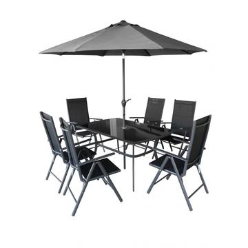 Set de masa cu 6 scaune si umbrela de soare incluse HECHTSHADOWSET