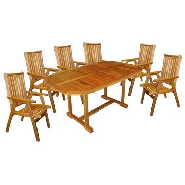 Set Masa cu 4 scaune lemn masiv HECHTROUNDEDSET