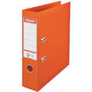 Biblioraft A4, plastifiat PP/PP, margine metalica, 75 mm, ESSELTE No. 1 Power - portocaliu