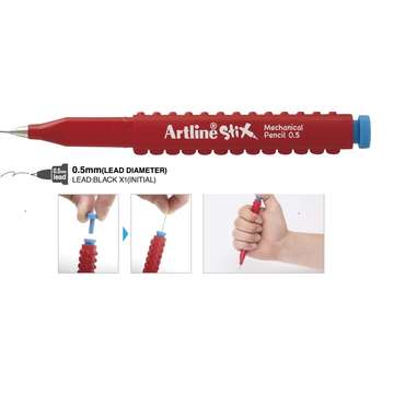 Creion mecanic ARTLINE Stix, 0.5mm - rosu/galben