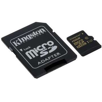 Card memorie Kingston SDCG/16GB, 16GB, microSDHC Class U3 UHS-I 90R/45W + SD Adaptor