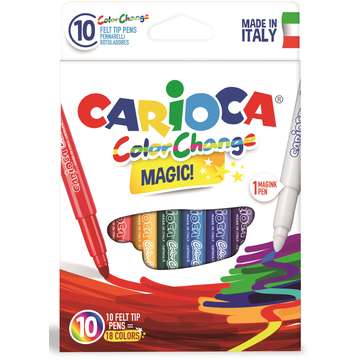 Carioca lavabila, varf gros 6mm,  9 culori+1 magic marker/cutie, CARIOCA Color Change