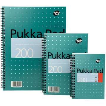 Pukka Pad Caiet cu spirala dubla A4, 100 file 80g/mp, coperti carton, PUKKA Metallic - matematica